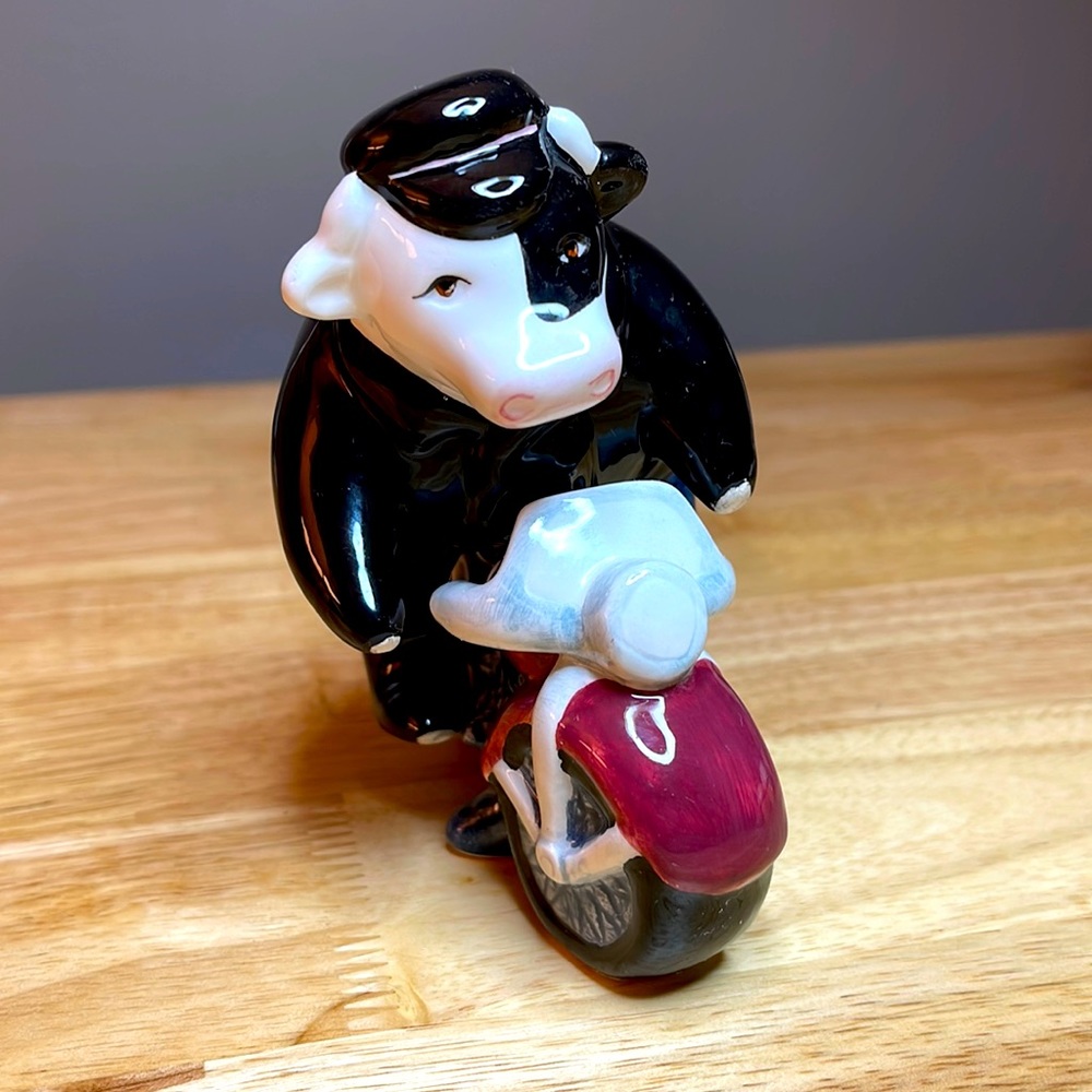 Cow on Motorcycle Salt and Pepper Shaker Set